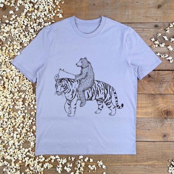 Bear and Tiger T-Shirt Cool Men's Graphic Tee Animal Lover Gift - Image 3