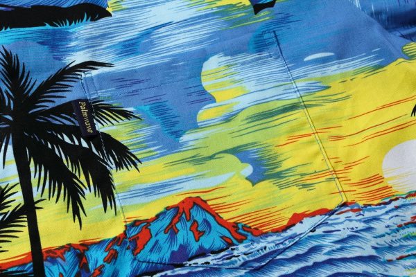Men's Hawaiian Shirt - Polyester Blue Sunset Aloha Print Shirt - Image 4
