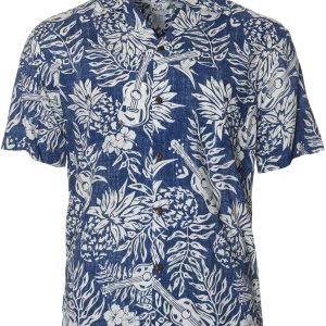 Men's Hawaiian Shirt - Makaha Folded Collar Polyester Print Casual Summer Shirt