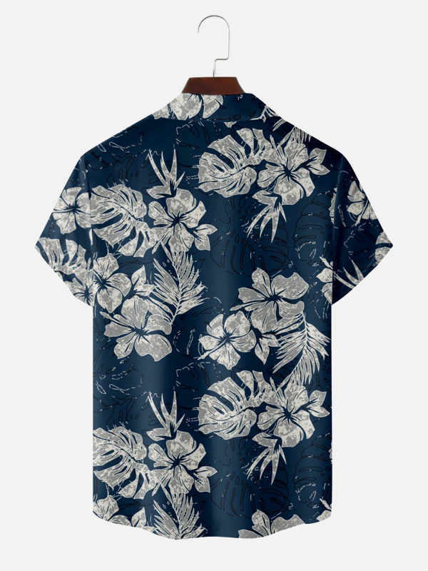 Men's Hawaiian Shirt - Floral Foliage Print Polyester Casual Summer Shirt - Image 2