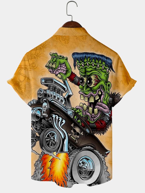 Men's Hawaiian Shirt - Crazy Classic Car Print Retro Summer Style Shirt - Image 2