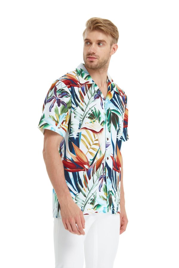 Men's Hawaiian Shirt - Polyester Lost in Paradise Aloha Print Shirt - Image 7