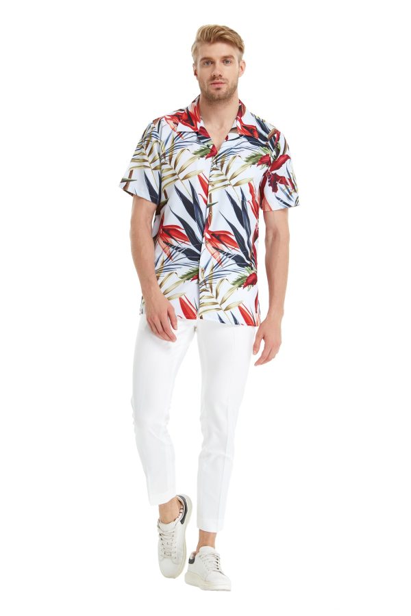 Men's Hawaiian Shirt - Polyester Garden at Dawn Aloha Print Shirt - Image 2