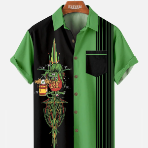 Men's Hawaiian Shirt - Vintage Car Print Retro Automotive Summer Shirt