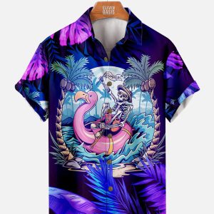 Men's Hawaiian Shirt - Aloha Hawaii Summer Print Polyester Casual Shirt