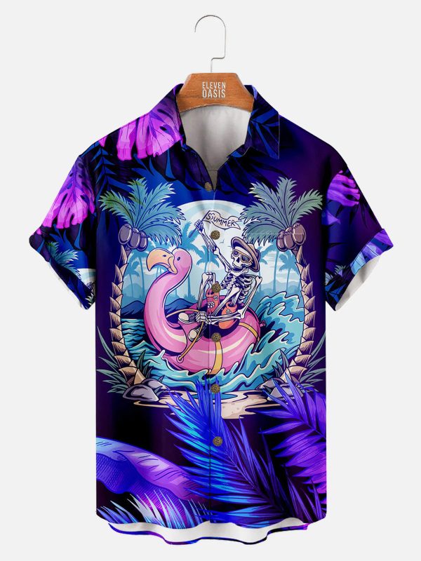 Men's Hawaiian Shirt - Aloha Hawaii Summer Print Polyester Casual Shirt