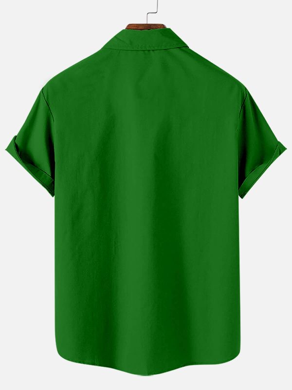 Men's Hawaiian Shirt - St. Patrick's Day Treble Clef Rock Music Print Polyester Summer Shirt - Image 2
