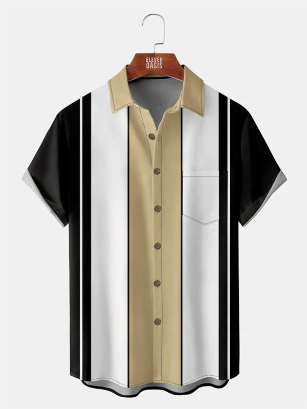 Men's Hawaiian Shirt with Pocket - Classic Soft Casual Bowling Style Summer Shirt
