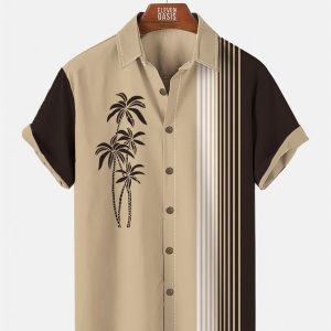 Men's Hawaiian Shirt - Aloha Vibe Vacation Style Lapel Summer Shirt