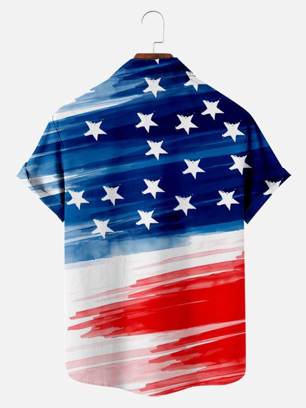 Men's Hawaiian Shirt - Star & Stripe Tie-Dye Independence Day Summer Shirt - Image 2