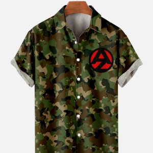 Men's Hawaiian Shirt - GI Joe Inspired Camo Print Polyester Summer Shirt