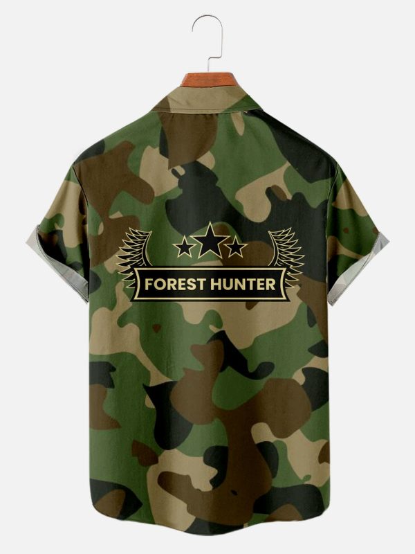 Men's Hawaiian Shirt - Camo Print Polyester Casual Summer Shirt - Image 2