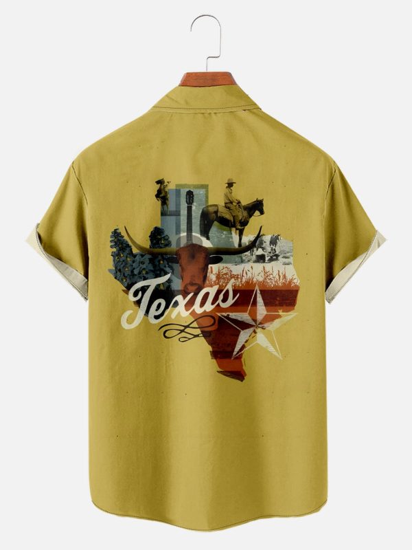 Men's Hawaiian Shirt - Texas Cowboy Western Print Polyester Casual Summer Shirt - Image 2