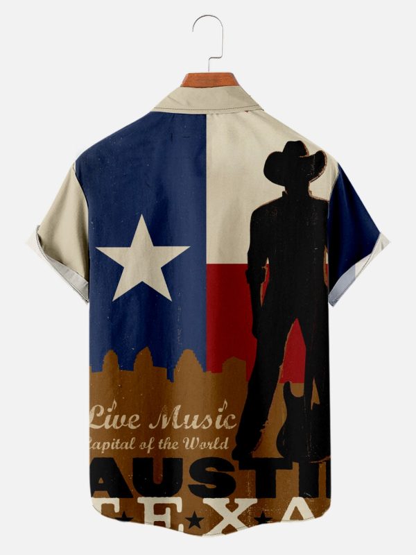 Men's Hawaiian Shirt - Austin Texas Landmark Print Polyester Travel-Inspired Summer Shirt - Image 2