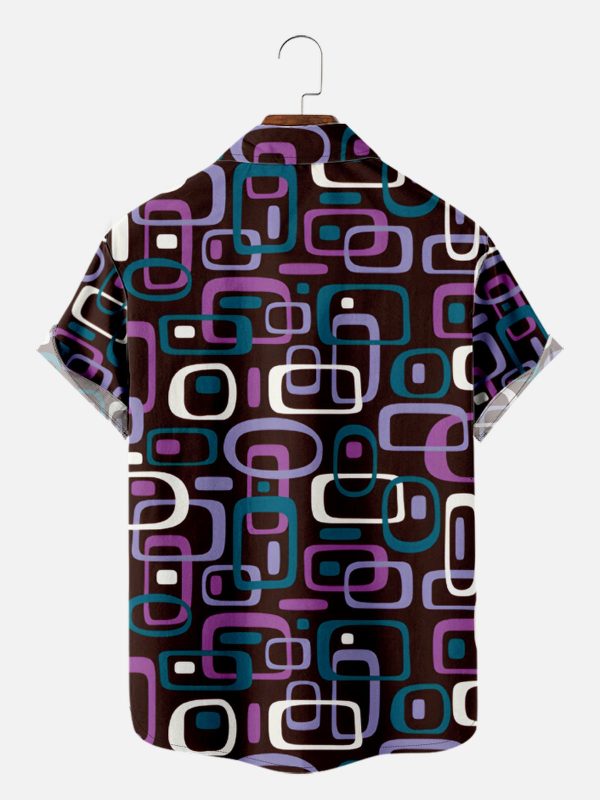Men's Hawaiian Shirt - Retro Purple 70s Pattern Vintage Style Summer Shirt - Image 2