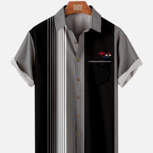 Men's Hawaiian Shirt - Star Cluster Striped Print Inspired by Japanese Automotive Style