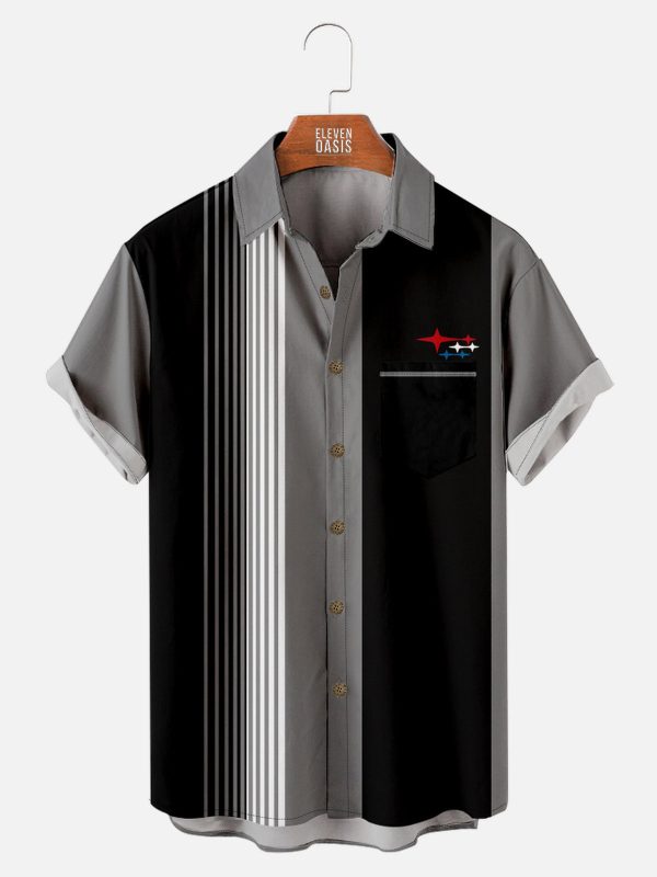 Men's Hawaiian Shirt - Star Cluster Striped Print Inspired by Japanese Automotive Style