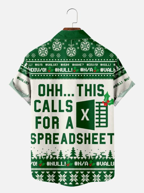Men's Hawaiian Shirt - Funny Excel Spreadsheet Joke Print Casual Polyester Summer Shirt - Image 2