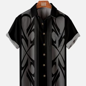 Men's Hawaiian Shirt - Pinstripe Hot Rod Everyday Style Summer Shirt