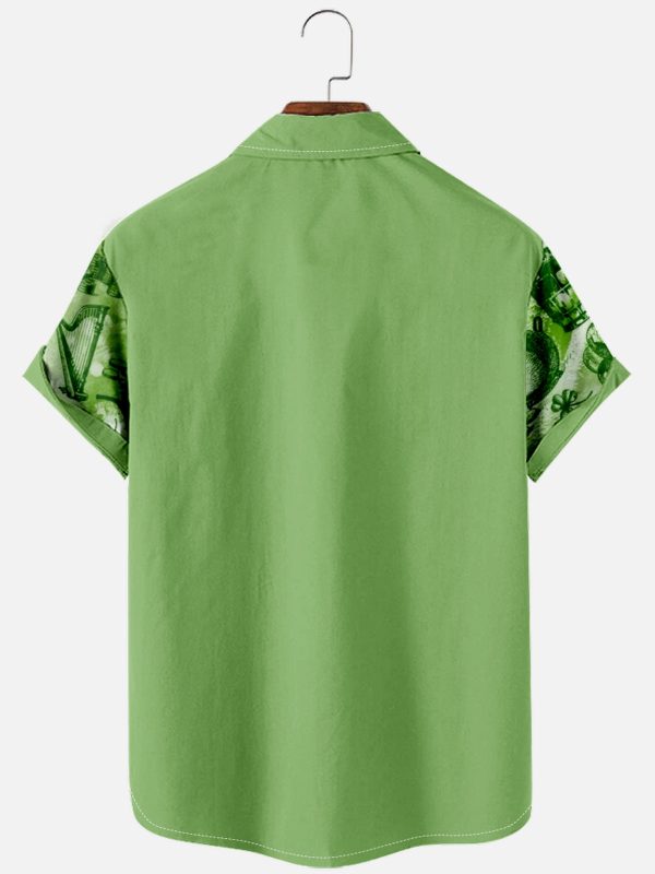 Men's Hawaiian Shirt - St. Patrick's Day Cocktail Pin-Up Print Polyester Summer Bowling Shirt - Image 2