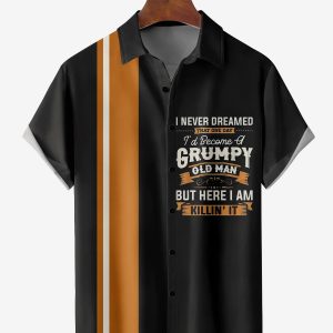 Men's Hawaiian Shirt - Funny Striped Bowling Design Casual Polyester Summer Shirt