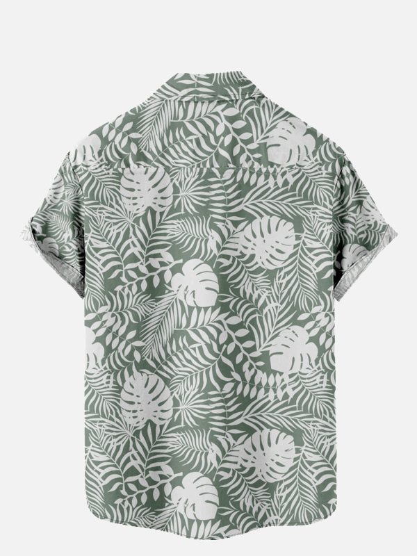 Men's Hawaiian Shirt - Tropical Leaf Pattern Nature-Inspired Polyester Casual Summer Shirt - Image 2