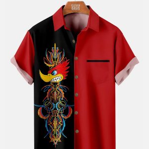 Men's Hawaiian Shirt - Vintage Car Stripe Retro Racing Style Summer Shirt