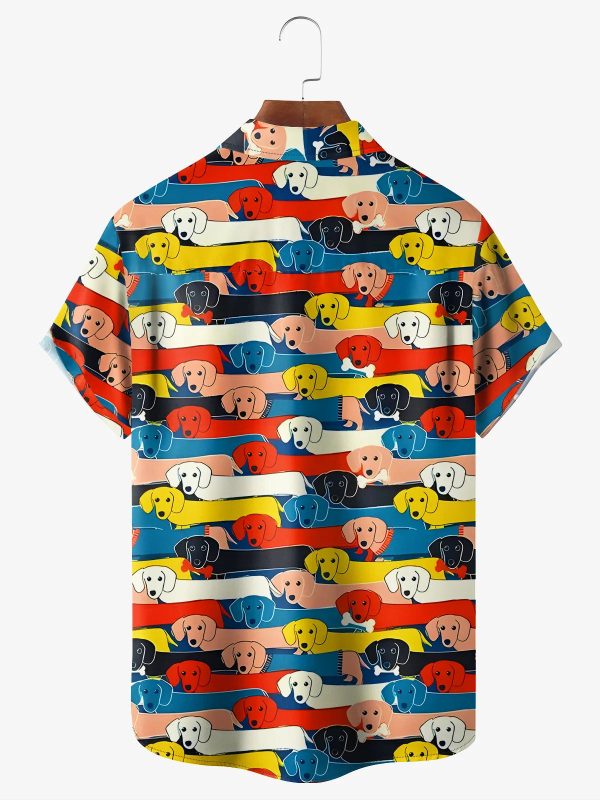 Men's Hawaiian Shirt - Dachshunds Sausage Dogs Print Casual Polyester Summer Shirt - Image 2