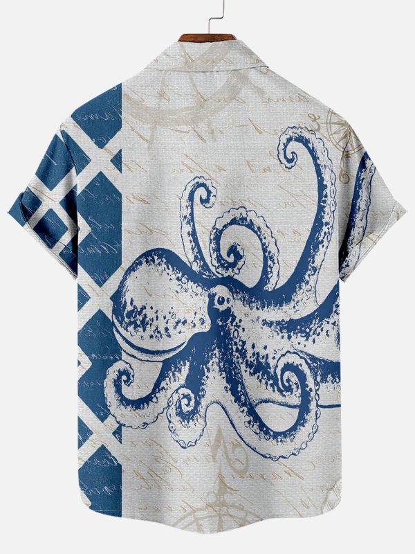 Men's Hawaiian Shirt - Cthulhu Octopus Horror Print Polyester Summer Dark Fantasy Shirt - Image 2