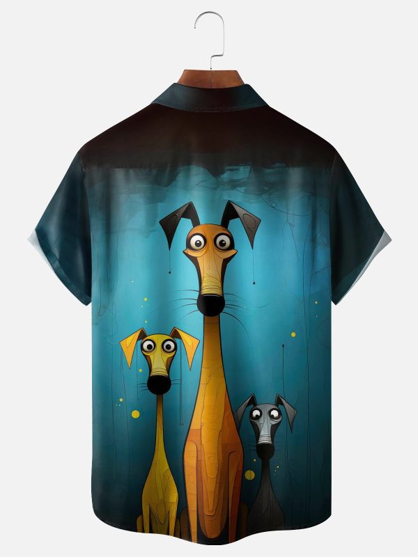 Men's Hawaiian Shirt - Funny Dogs Print Polyester Playful Summer Shirt - Image 2