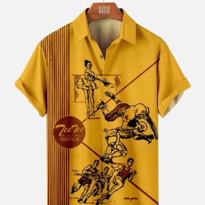 Men's Hawaiian Shirt with Pocket - Vintage 70s 80s Pop Culture Summer Shirt
