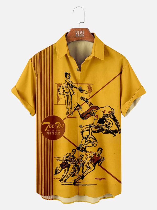 Men's Hawaiian Shirt with Pocket - Vintage 70s 80s Pop Culture Summer Shirt