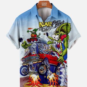 Men's Hawaiian Shirt - Car Anime Series Inspired Summer Shirt for Fans