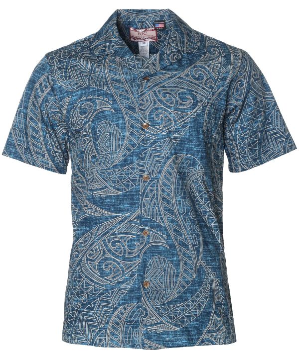 Men's Hawaiian Shirt - Polynesian Polyester Print Casual Summer Shirt