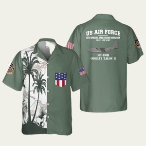 Air Force 15Th Special Operations Squadron Mc 130H Combat Talon Ii Pocket Hawaiian Shirt