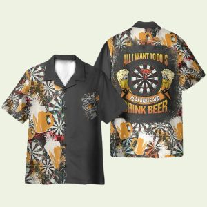 Darts and Beer Lover Hawaiian Shirt for Fun Summer Days