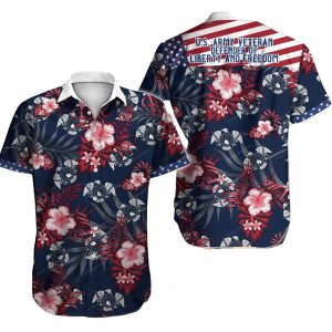 American us army veteran floral hawaiian shirt Hawaiian Shirt