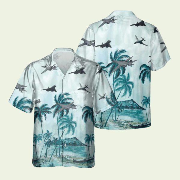 B1 Lancer Coconut Island Pattern Hawaiian Shirt