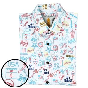 Men's Hawaiian Shirt - Weekend BBQ Natural Light Print Polyester Summer Shirt