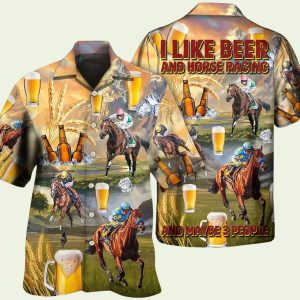 Beer And Horse Racing On The Steppe Hawaiian Shirt