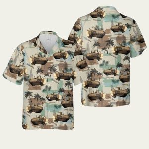 British Army Bulldog Fv430 Combat Vehicle Hawaiian Shirt