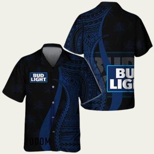 Bud Light Black Retro Hawaiian Shirt