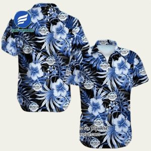 Bud Light Tropical Hawaiian Shirt with Hibiscus Floral Print