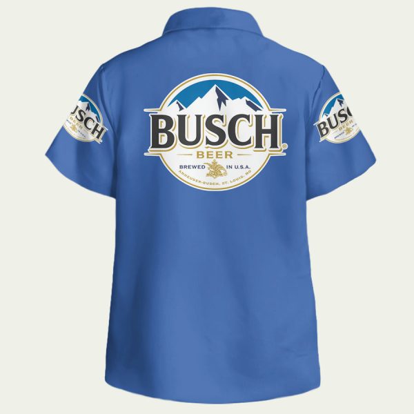 Classic Busch Beer Hawaiian Shirt with Original Blue Theme - Image 2