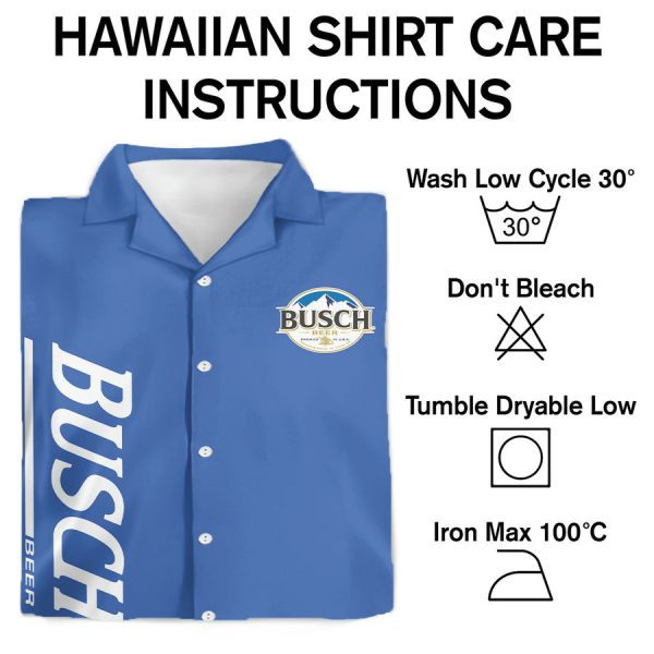 Classic Busch Beer Hawaiian Shirt with Original Blue Theme - Image 3