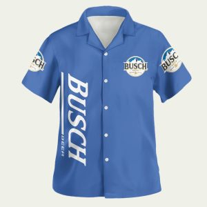 Classic Busch Beer Hawaiian Shirt with Original Blue Theme