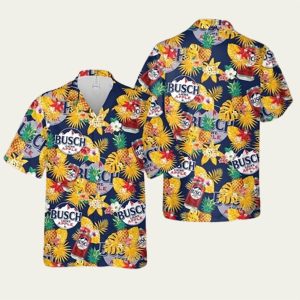 Busch Light Beer Logo Pineapple Pattern Hawaiian Shirt