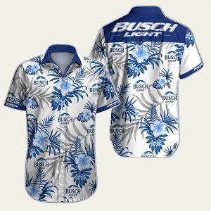 Busch Light Beer Summer Floral Hawaiian Shirt