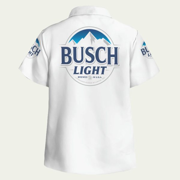 Busch Light Full White Hawaiian Shirt - Image 2