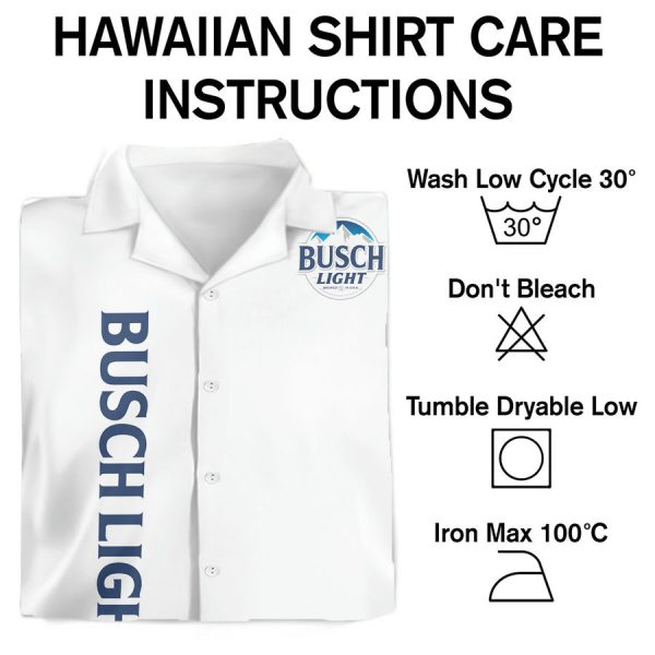 Busch Light Full White Hawaiian Shirt - Image 3